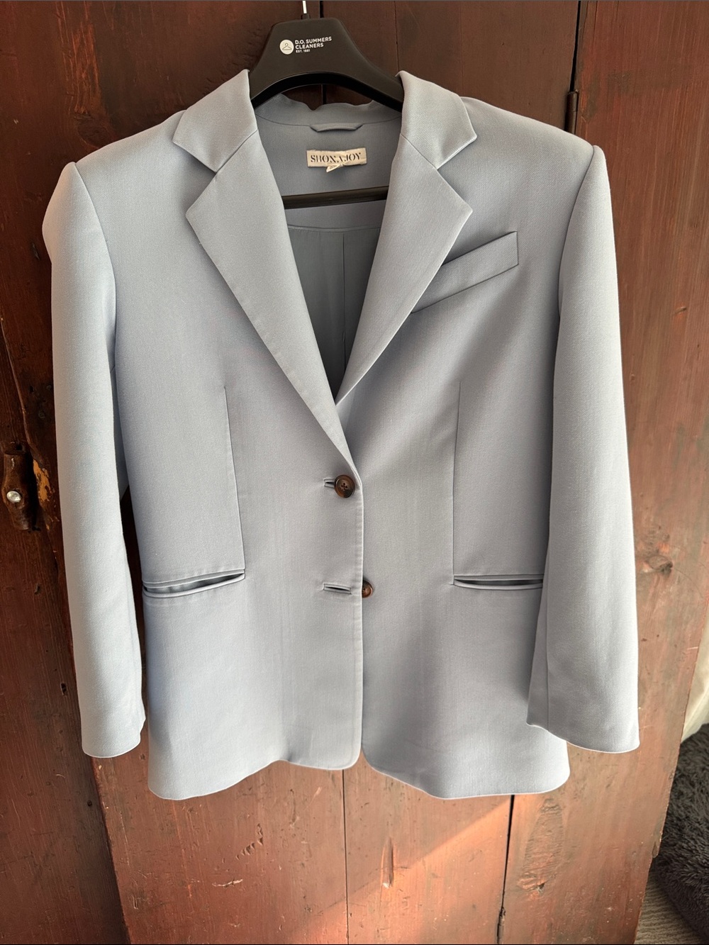 Shona Joy Powder Blue Single-Breasted Tailored Blazer